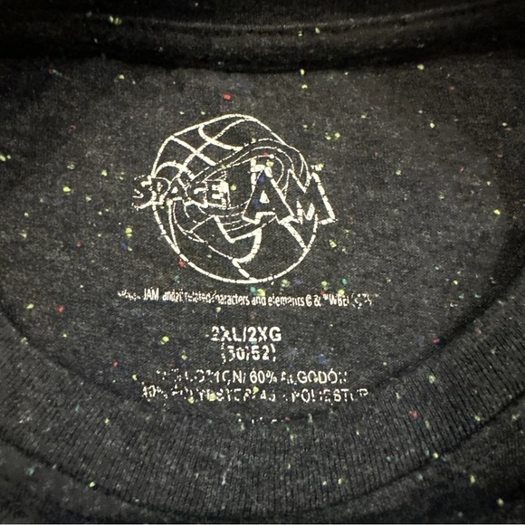 Space Jam Mens XXL Black Movie Graphic T-Shirt Looney Tunes Big Logo Soft Tee - Picture 3 of 5